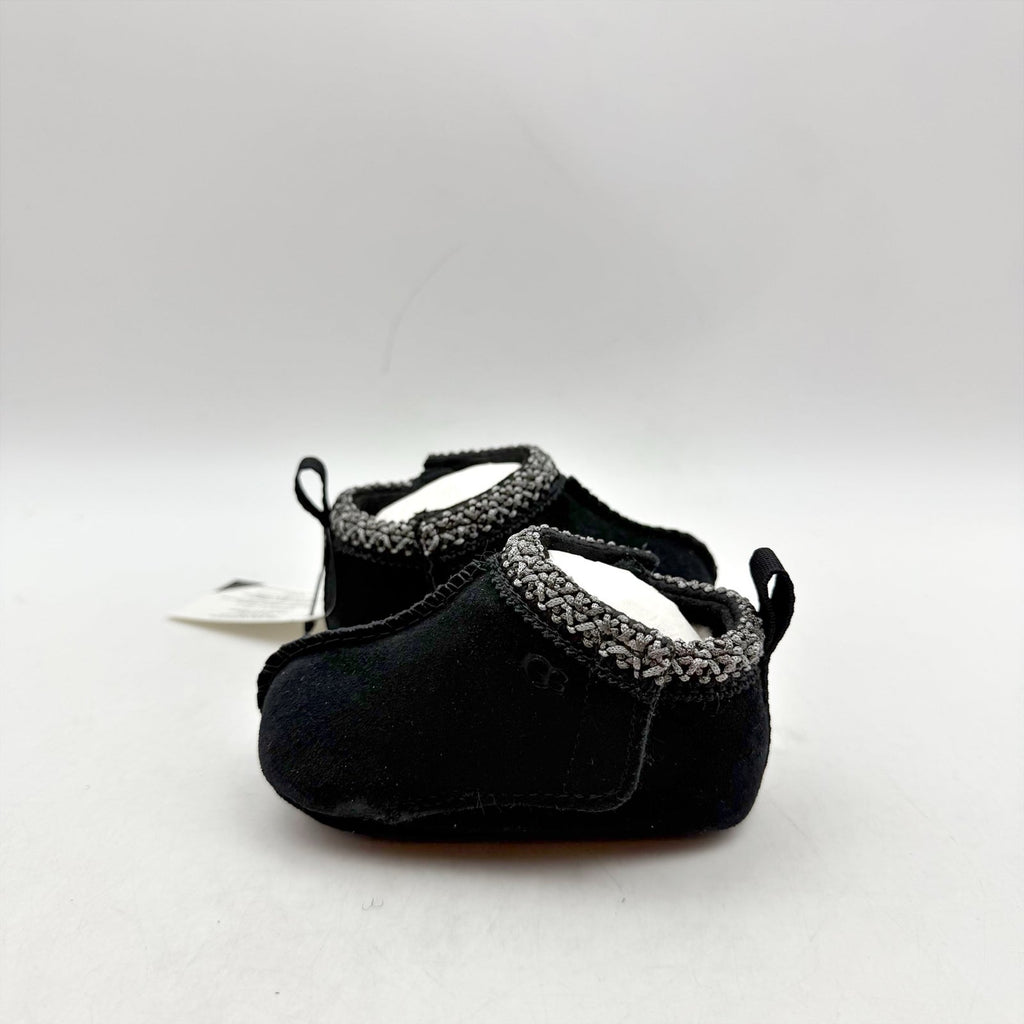 UGG Baby Tasman Slippers US 0/1 XS Black Suede NIB