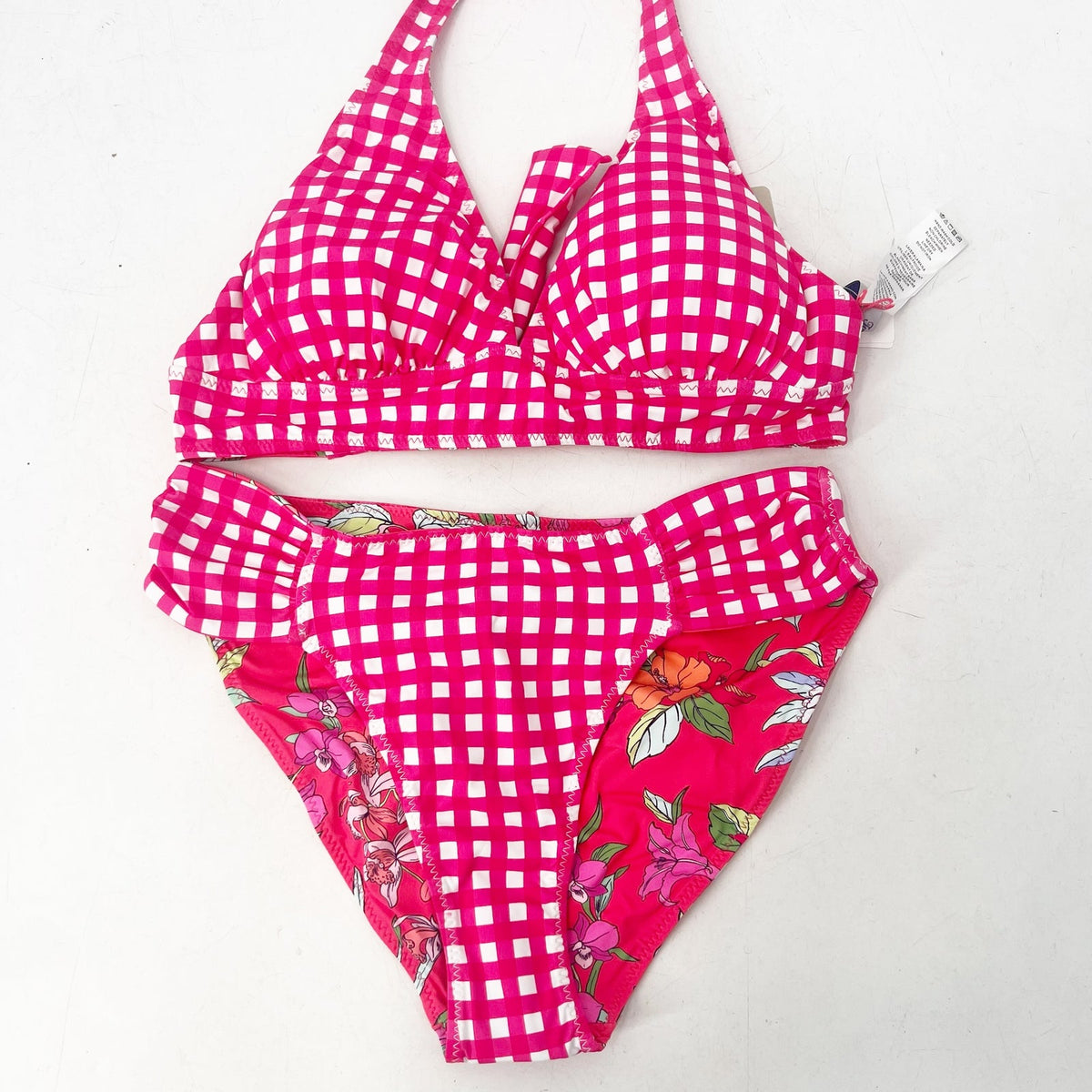 TOMMY BAHAMA Summer Floral Rev Hipster Bikini Set Small Passion Pink NWT