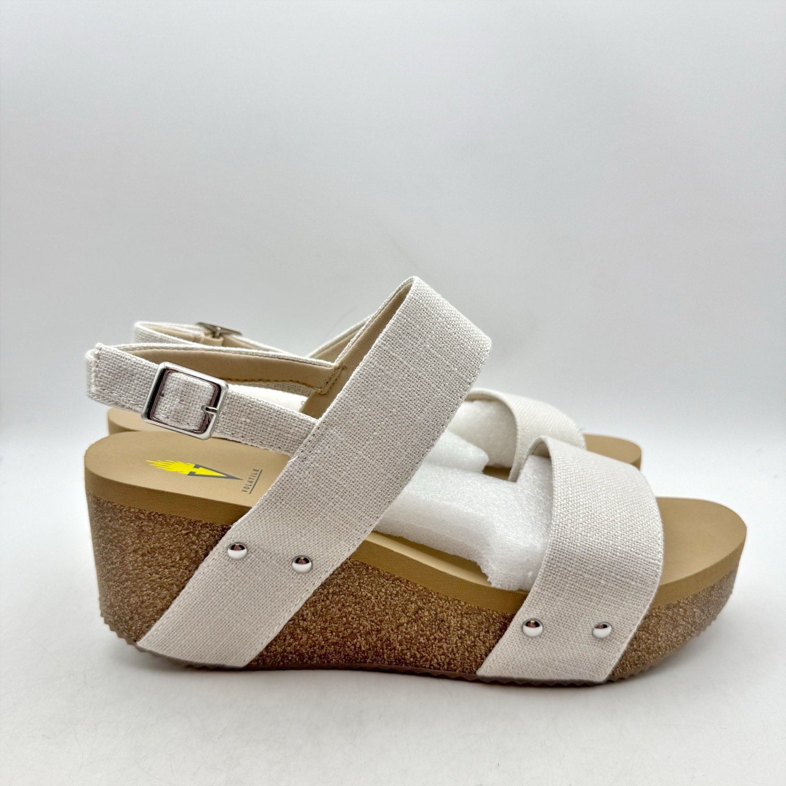 Volatile Womens Summerlove Slingback Wedge Sandals Size 11 White NIB