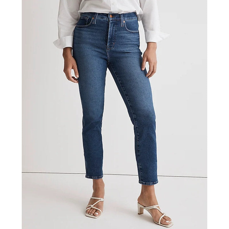 MADEWELL Women's Stovepipe Jeans Size 24 Blue Auraria Slim Straight Ankle NWT