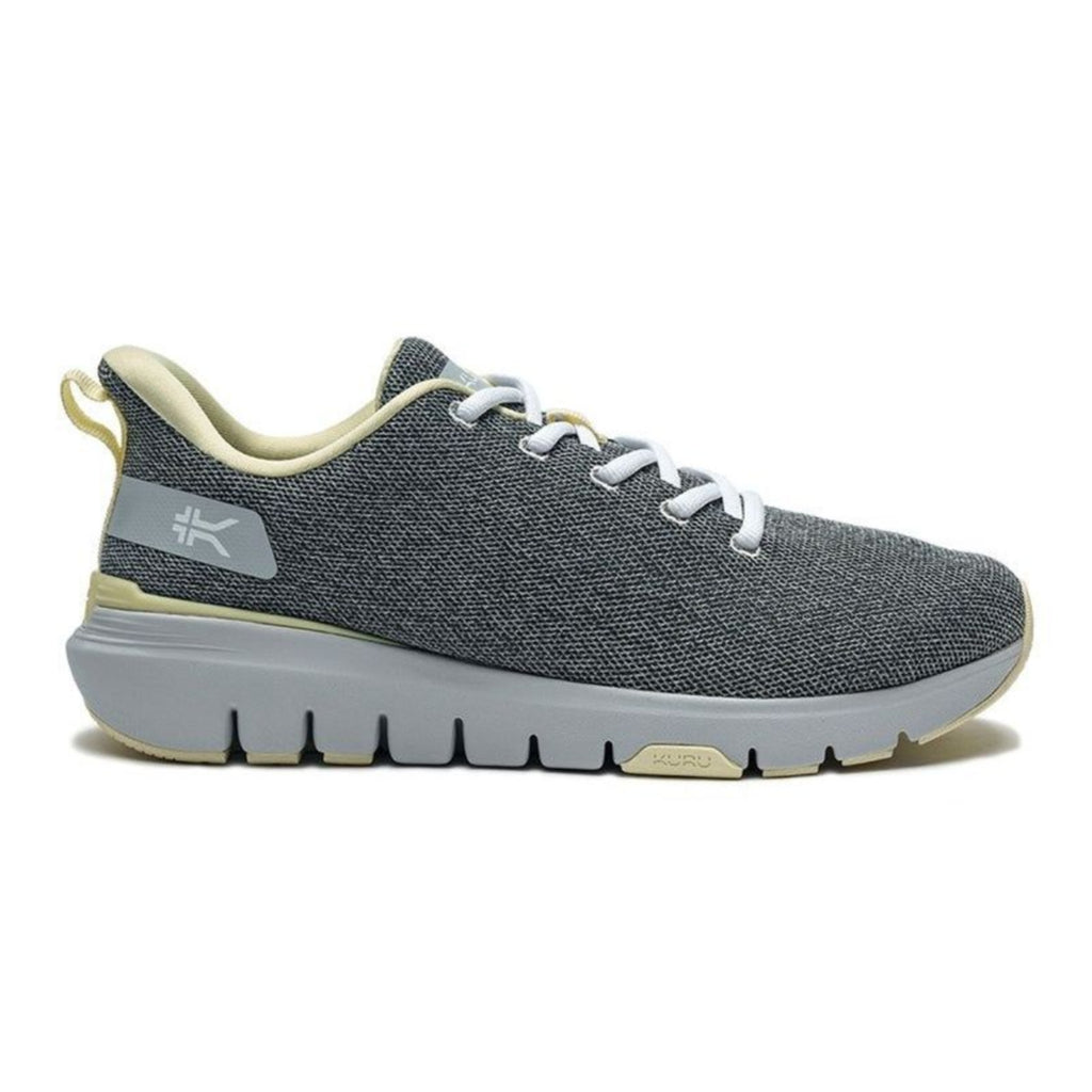 KURU Womens Flex Via Sneakers Size 10.5 Dove Gray Pale Lime Athletic Shoes NWOB
