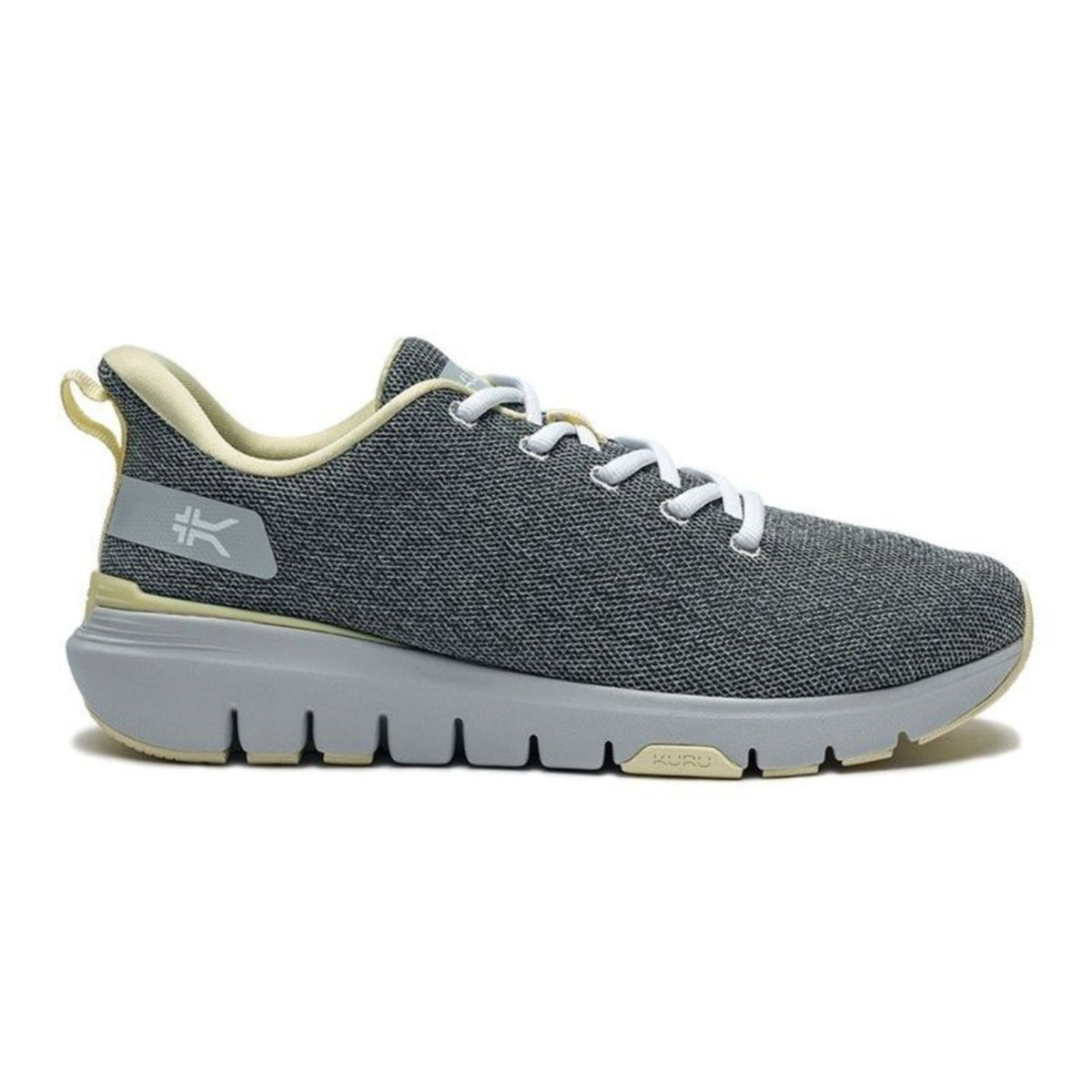 KURU Womens Flex Via Sneakers Size 10.5 Dove Gray Pale Lime Athletic Shoes NWOB