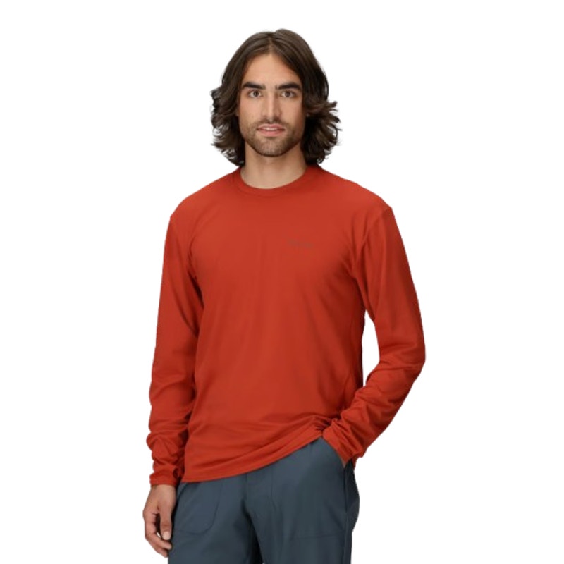 MARMOT Men's AirExchange Long-Sleeve Crew T-Shirt Large Orange UPF 50 NWT