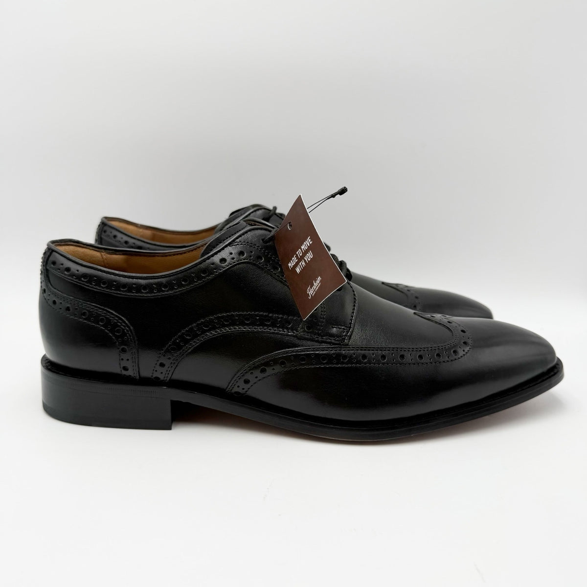 Florsheim Mens Conetta Wing Tip Oxford Shoes Size 11.5 M Black Leather NIB