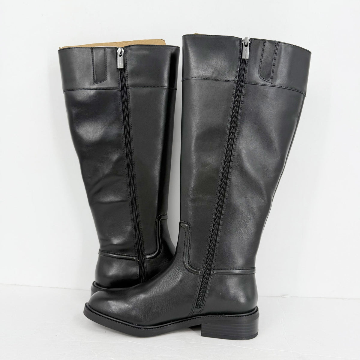 Vince Camuto Womens Andalian Knee High Boots US 6 M Wide Calf Black Leather NIB