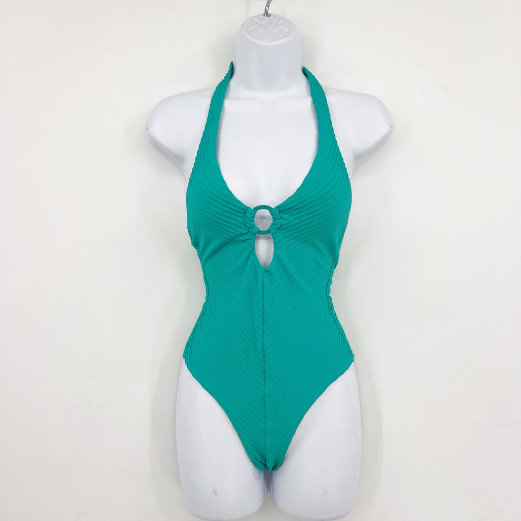 SEA LEVEL SWIM Spinnaker Halter One Piece Swimsuit Size 8 Aqua Green NWT