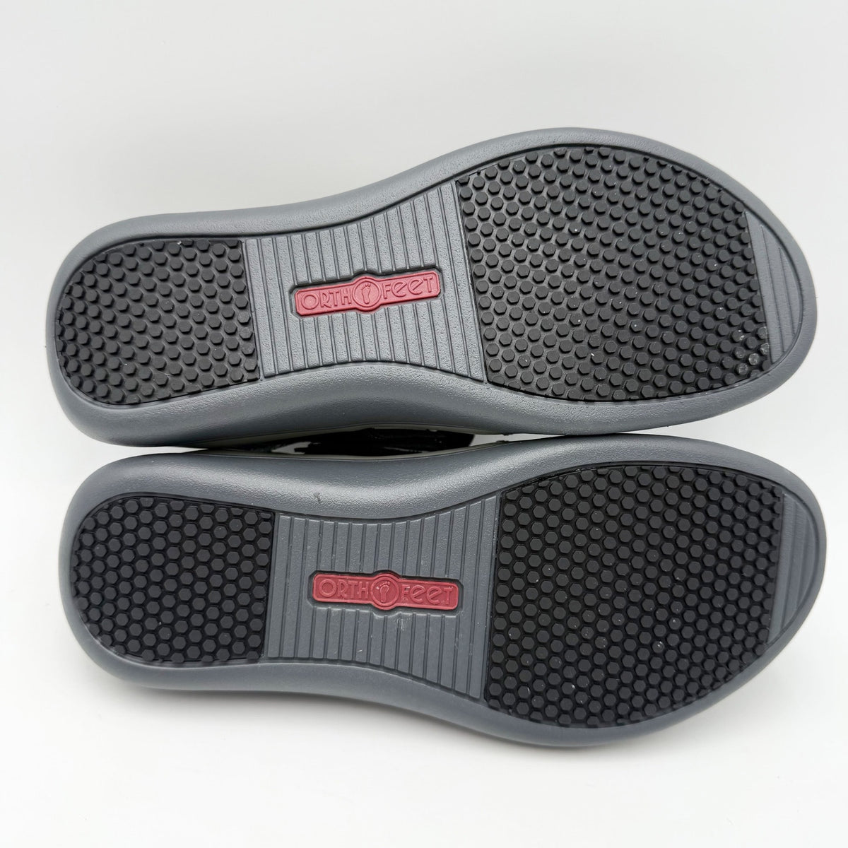 OrthoFeet Womens Naxos Sandals Size 8 Wide Black Leather Comfort NIB