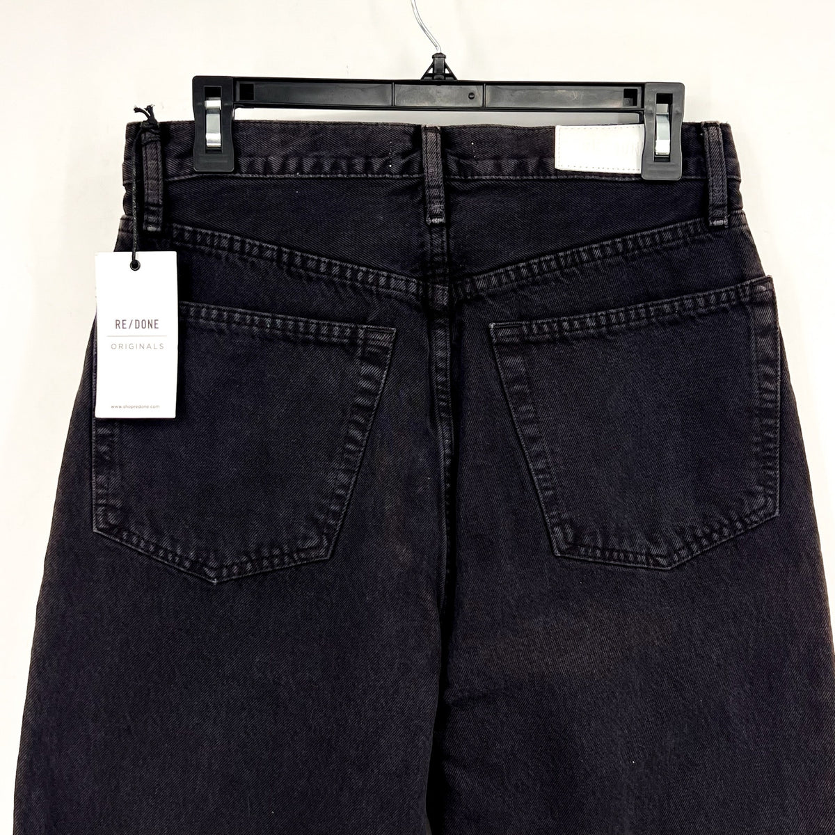RE/DONE Women's 90s Rigid Low Slung Jeans Size 26 Washed Black Cotton NWT