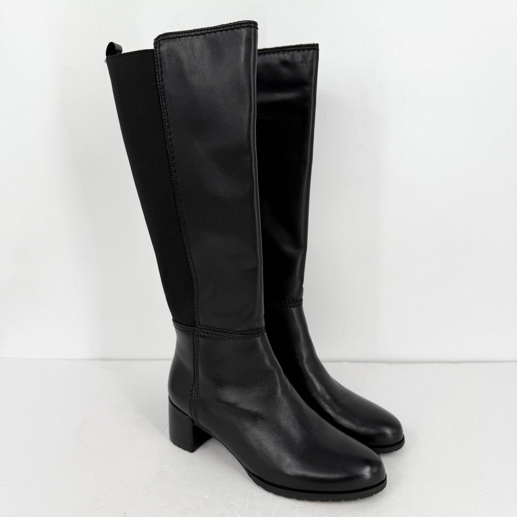 Naturalizer Women Brent Knee High Boots US 8.5M Black Leather Weatherproof NIB