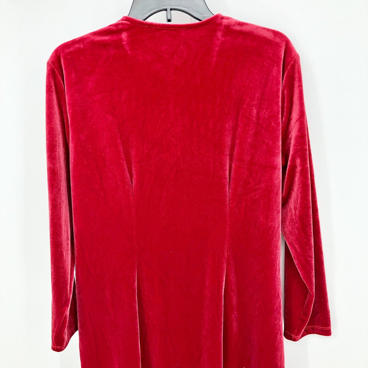 ANNE KLEIN Velvet Wrap Sheath Dress Medium Titian Red Mini V Neck Glam Chic NWT