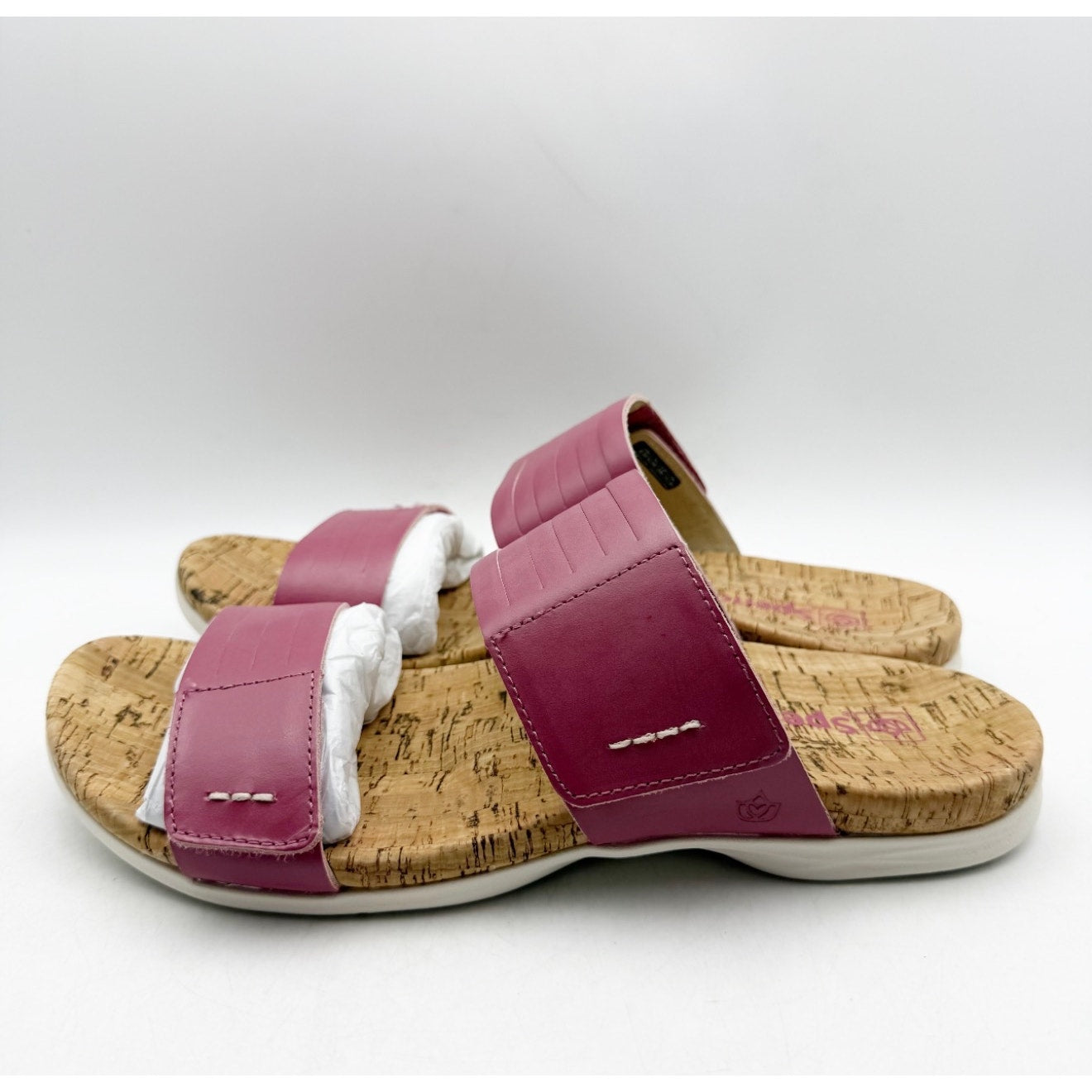 Spenco Women's Layla Slide Sandals Size 8.5 Pink Mauevewood Straps NIB