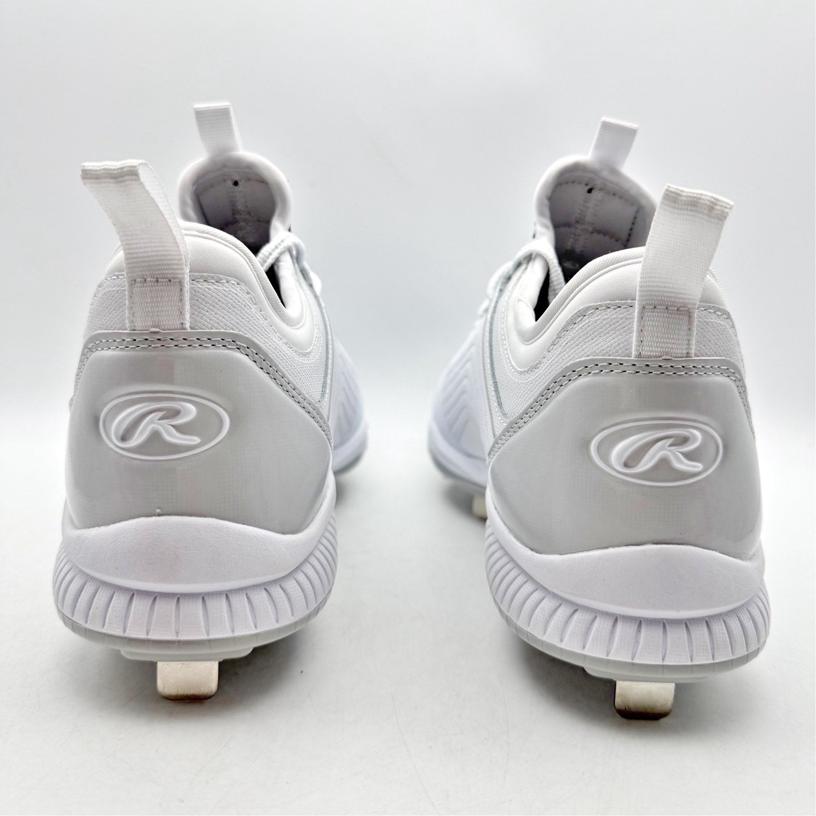 Rawlings Mens Bullpen Low Baseball Cleats Size 11 White Gray Metal NWOB