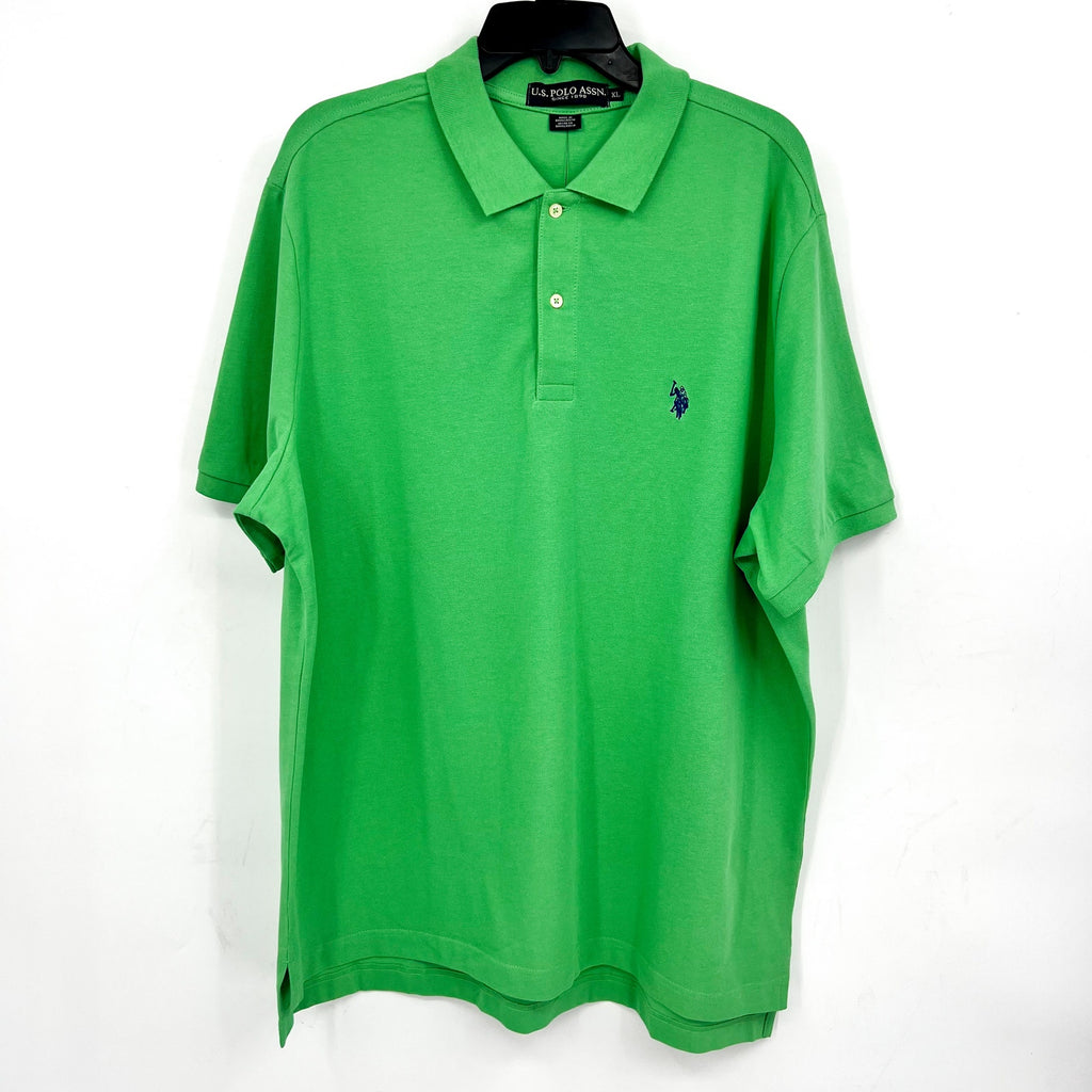 U.S POLO ASSN Men's Pique Polo Shirt XL Berkeley Green Short Sleeve NWT