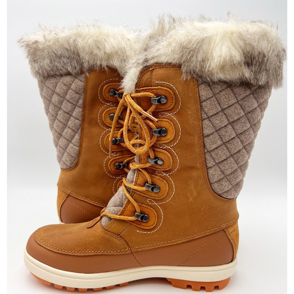 Helly Hansen Womens Garibaldi Vl Winter Boots US 8 Tan Leather Insulated WP NWOB