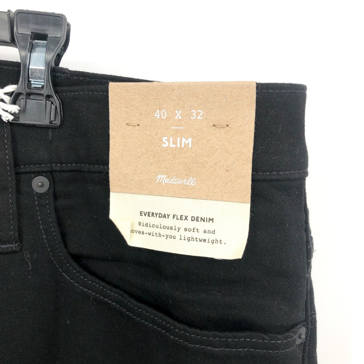 MADEWELL Men's Slim Jeans 40x32 Black Bainhart Wash ND479 COOLMAX® Denim NWT