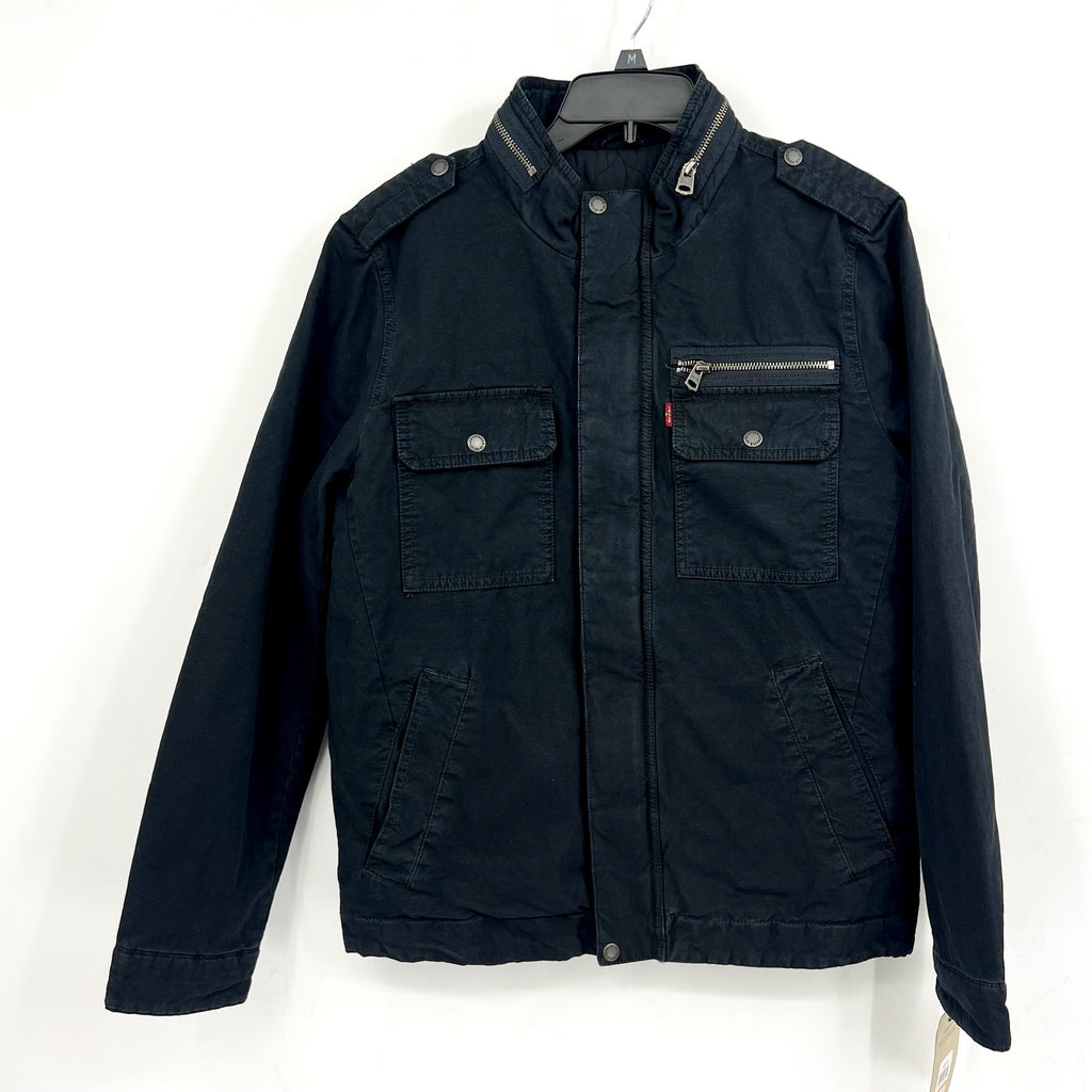 LEVI'S Men's Cotton Utility Jacket Small Dark Navy Blue Zip-Front Lined NWT