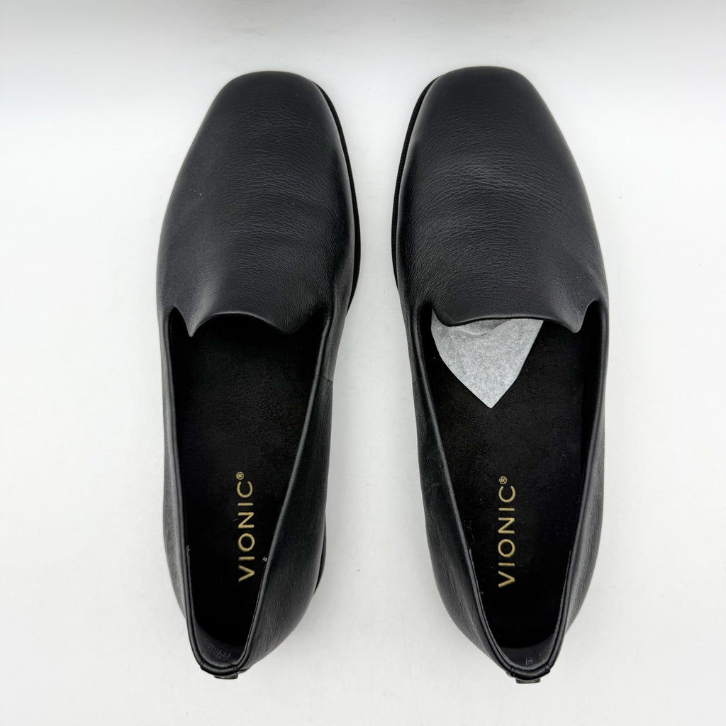 Vionic Womens Willa 2.0 Loafers US 8 Wide EU 38.5 Black Leather NWOB