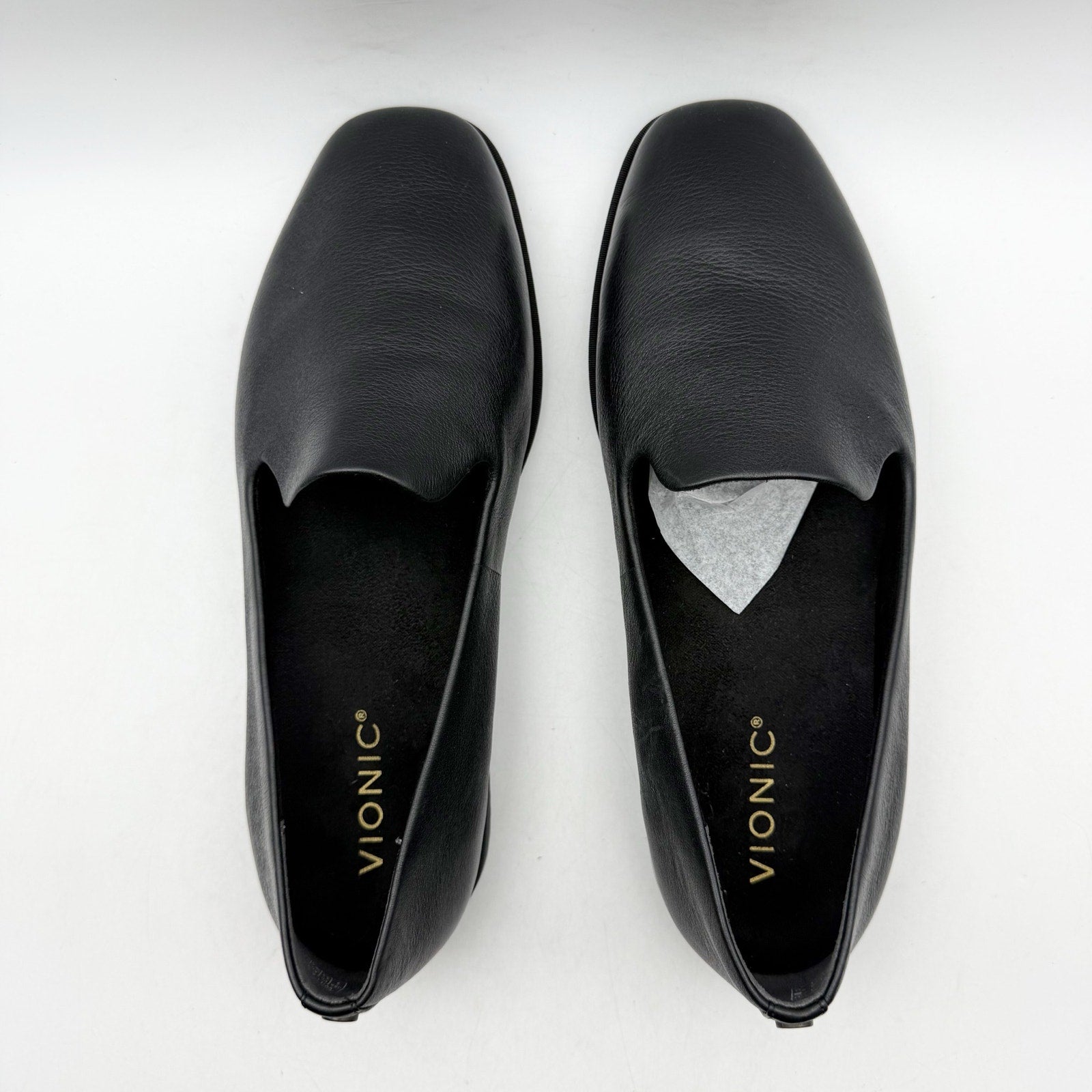 Vionic Womens Willa 2.0 Loafers US 8 Wide EU 38.5 Black Leather NWOB
