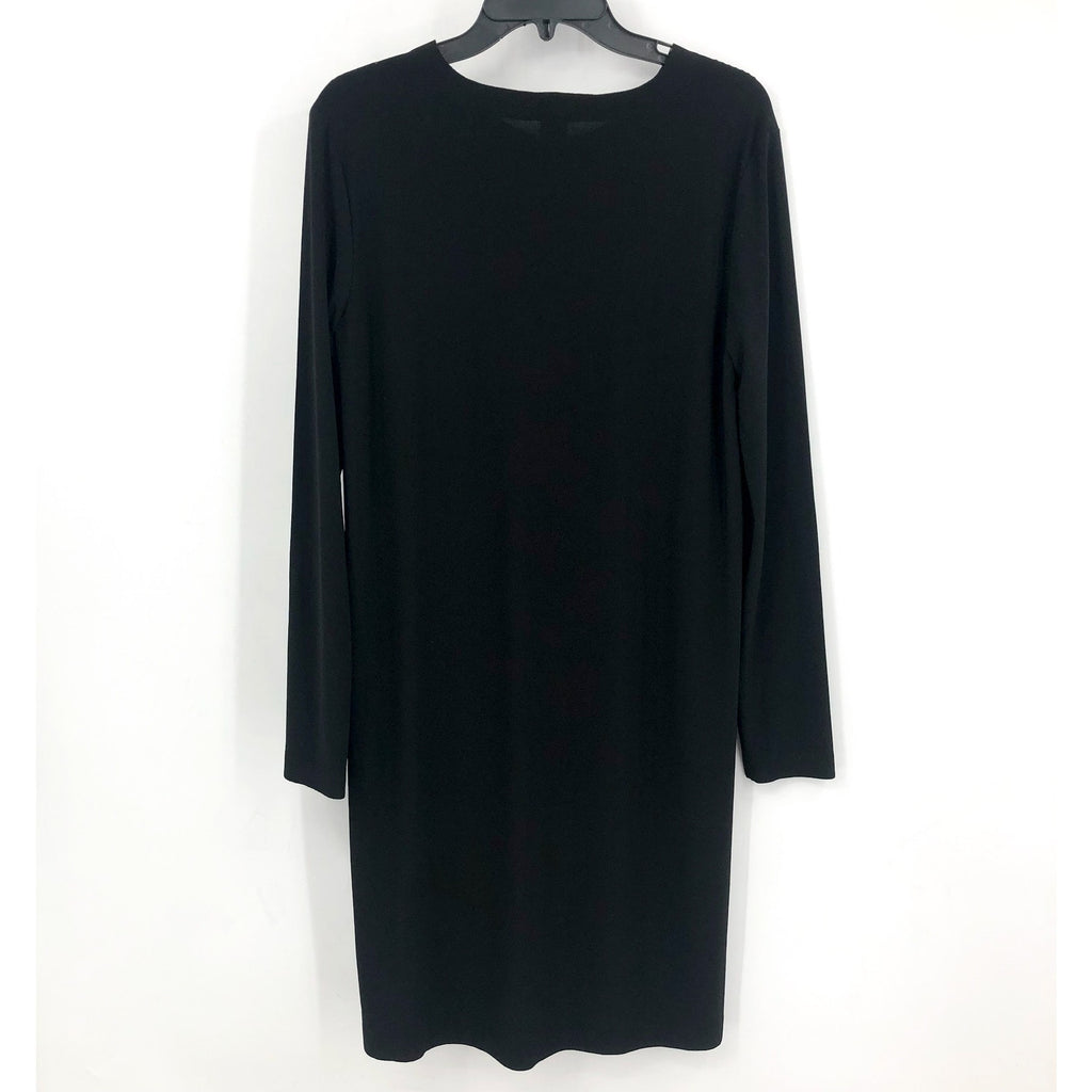 NORMA KAMALI Women's Long Sleeve Shift Dress Small Black Stretch Crewneck NWOT