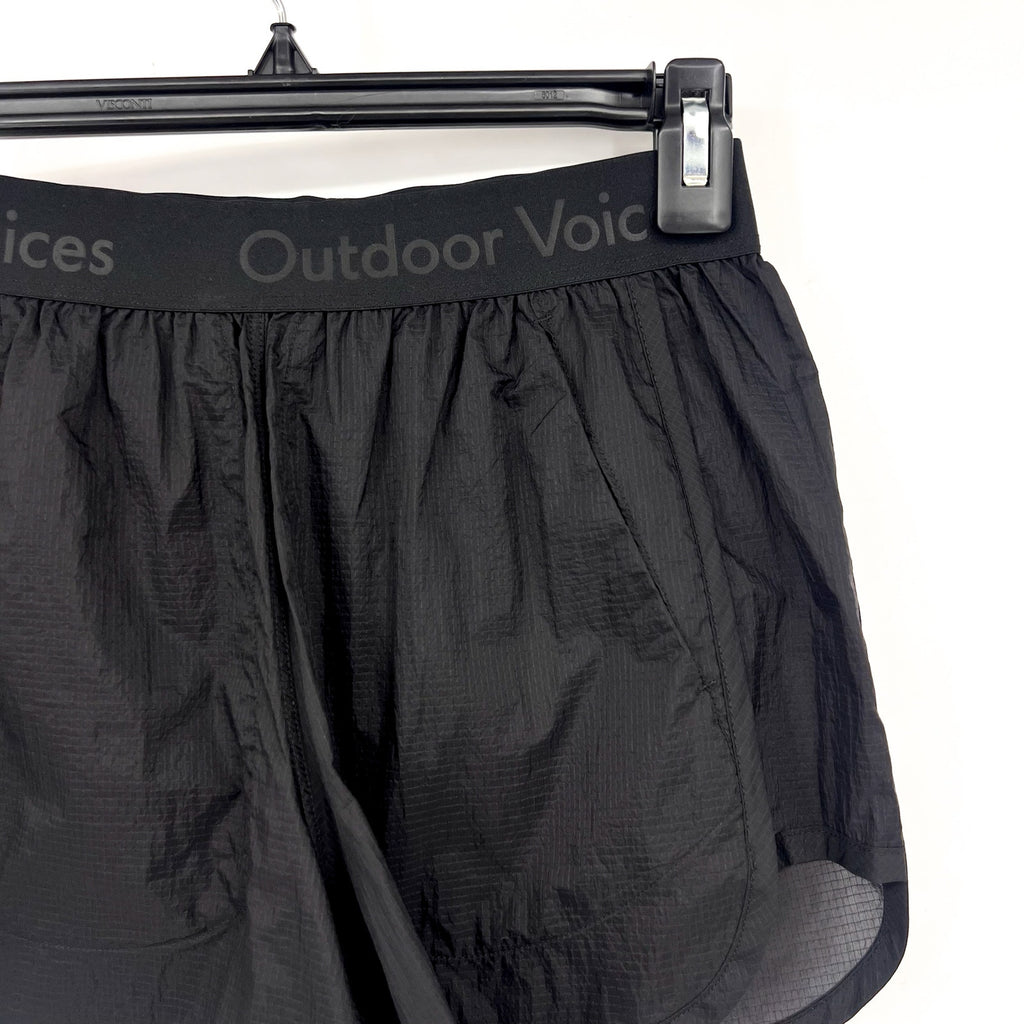 OUTDOOR VOICES Women's BreakLite Athletic Shorts XS Black 4" Inseam NWT