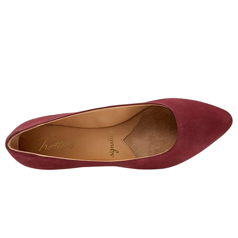 Trotters Womens Estee Flats US 9 M Dark Cherry Red Nubuck Leather NIB