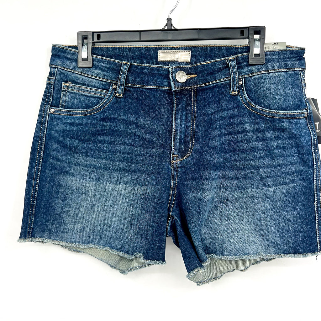 KUT FROM THE KLOTH Gidget Fray Jean Shorts Size 8 Dark Blue Denim NWT