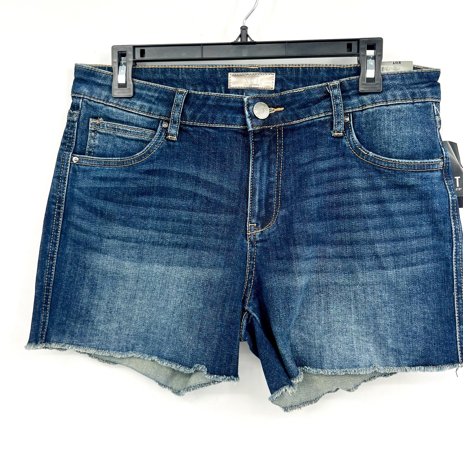 KUT FROM THE KLOTH Gidget Fray Jean Shorts Size 8 Dark Blue Denim NWT