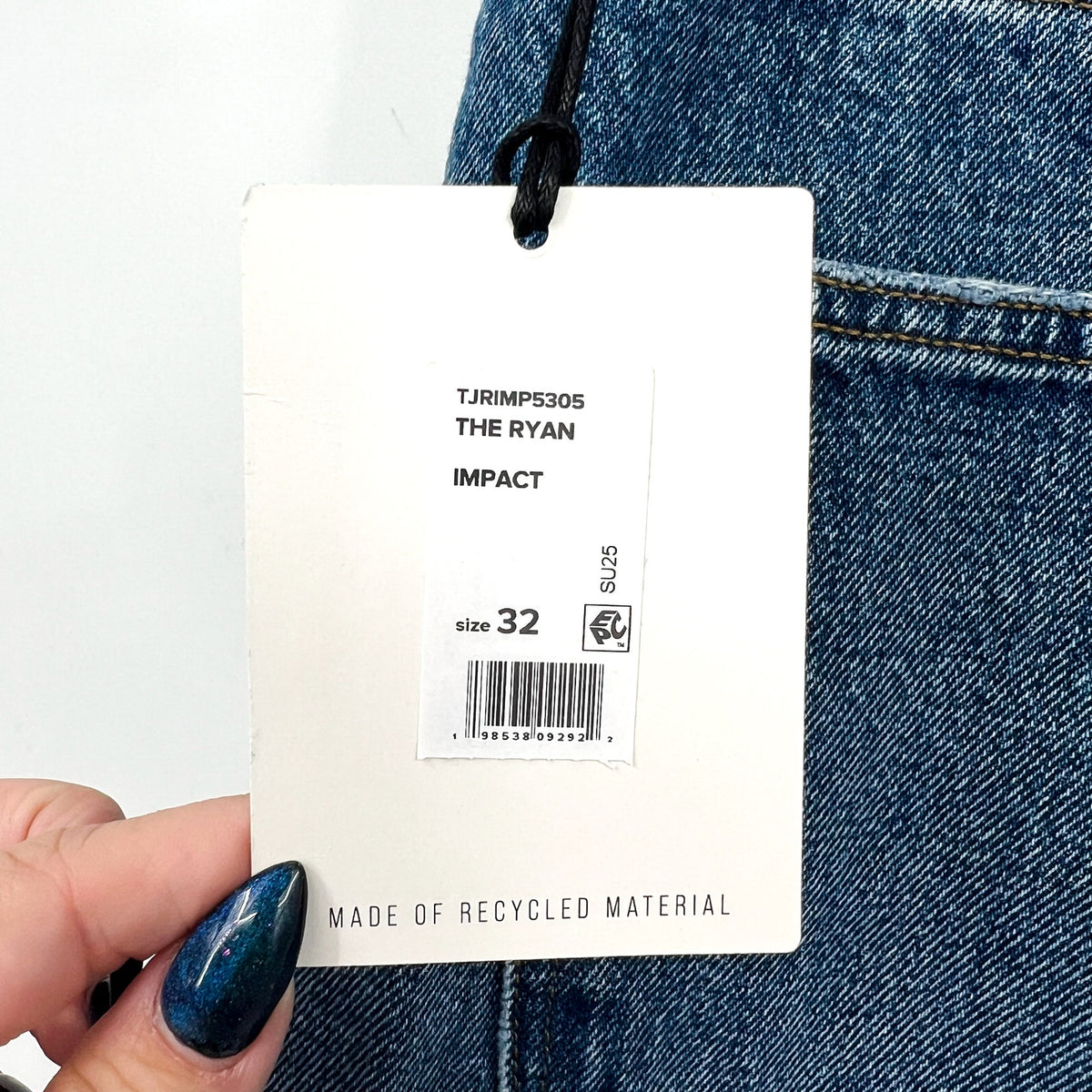 JOE'S JEANS Women's The Ryan Drawcord Jeans Size 32 Blue Impact Wide Leg NWT