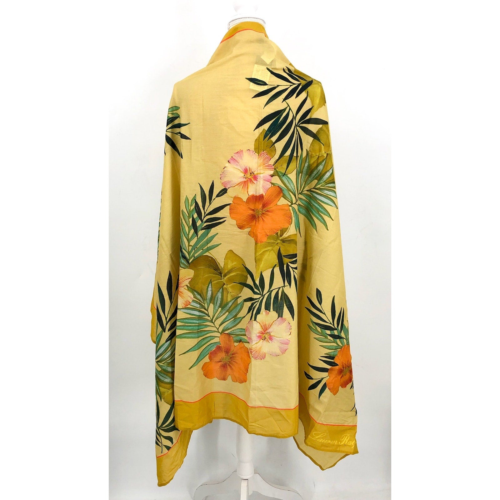 LAUREN RALPH LAUREN Island Tropical Pareo Wrap Skirt Cover Up OS Gold NWT