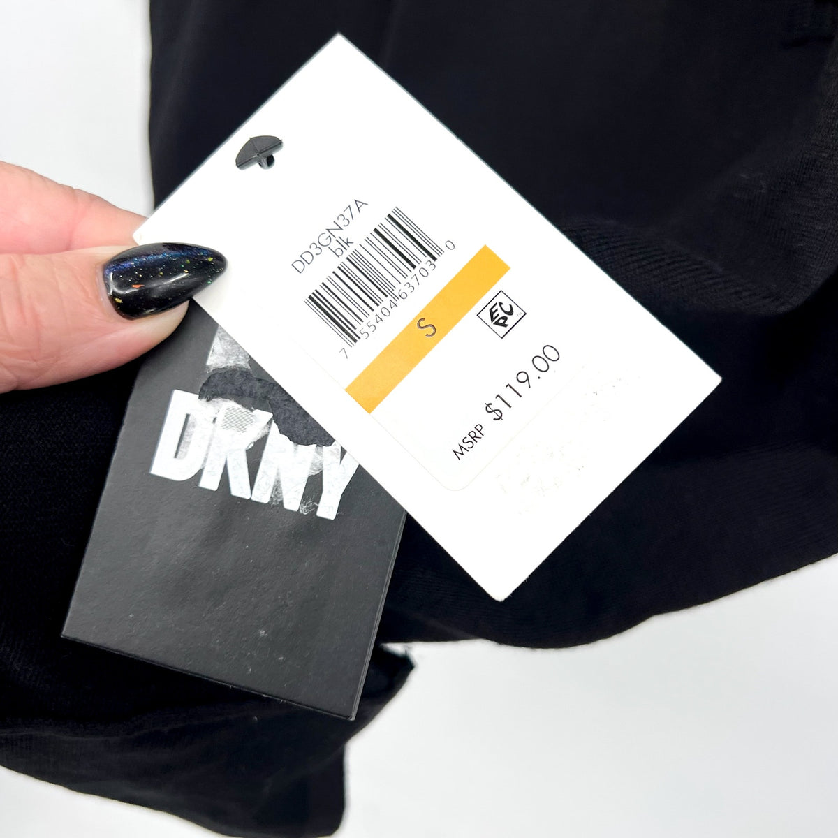 DKNY Women's Button-Trim Sweater Dress Small Black Long Sleeve NWT