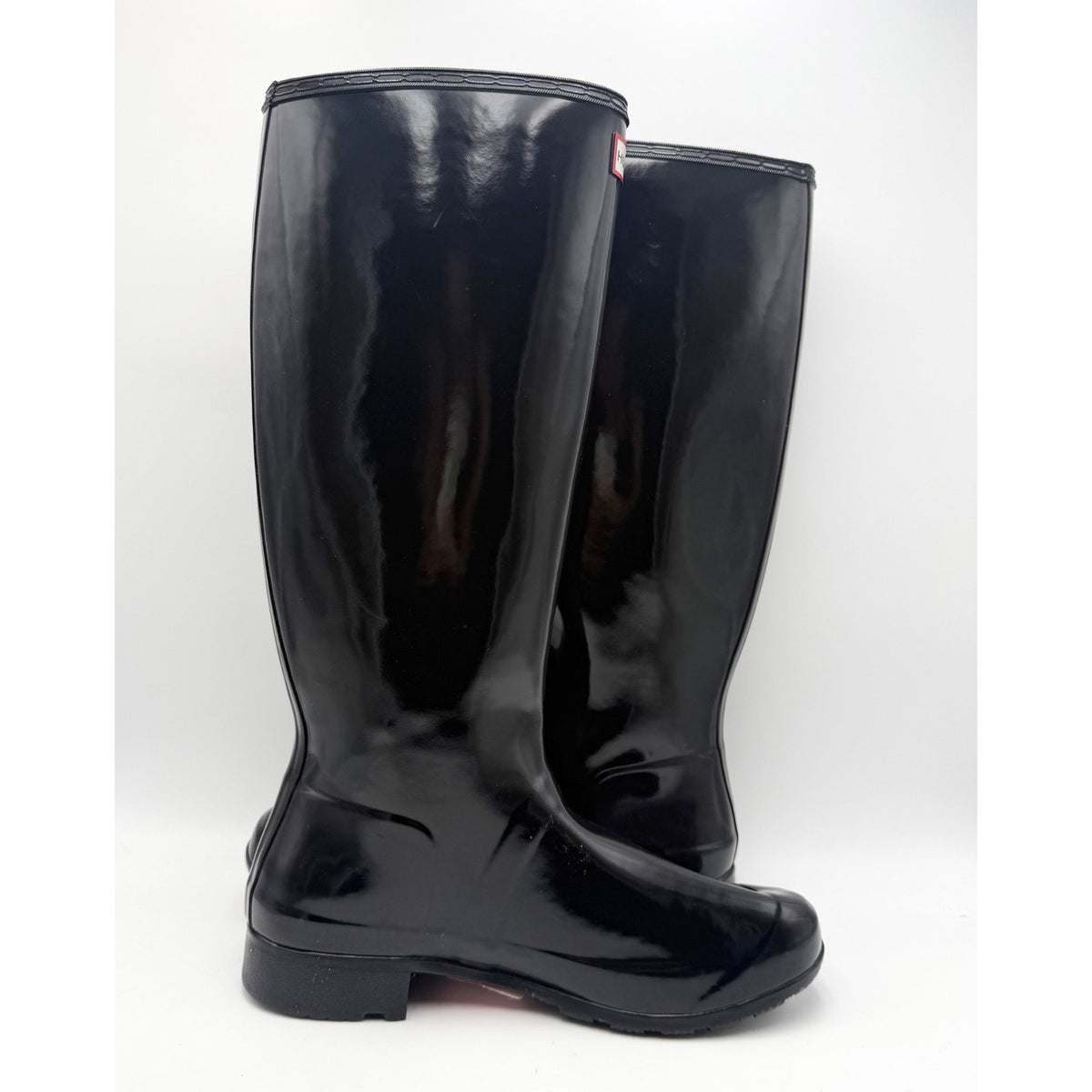 Hunter Womens Original Tall Gloss Rain Boots US 10 Black Waterproof NWOB