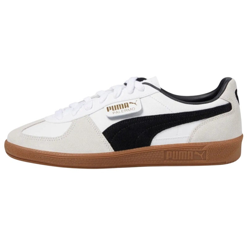 PUMA Womens Palermo Low Casual Sneakers Size 9.5 White Grey Black Leather NWOB
