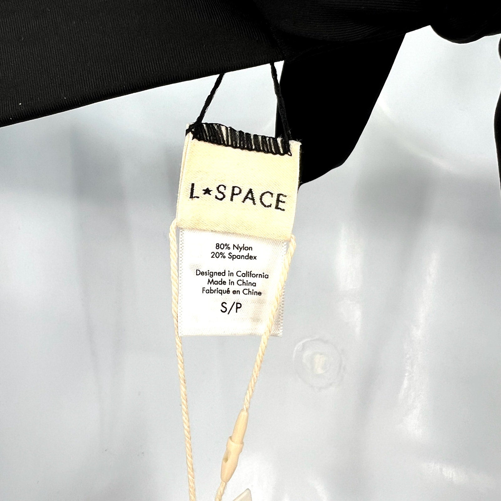 L*SPACE Women's Harley Bralette Bikini Top Small Black Low Tie Back NWT