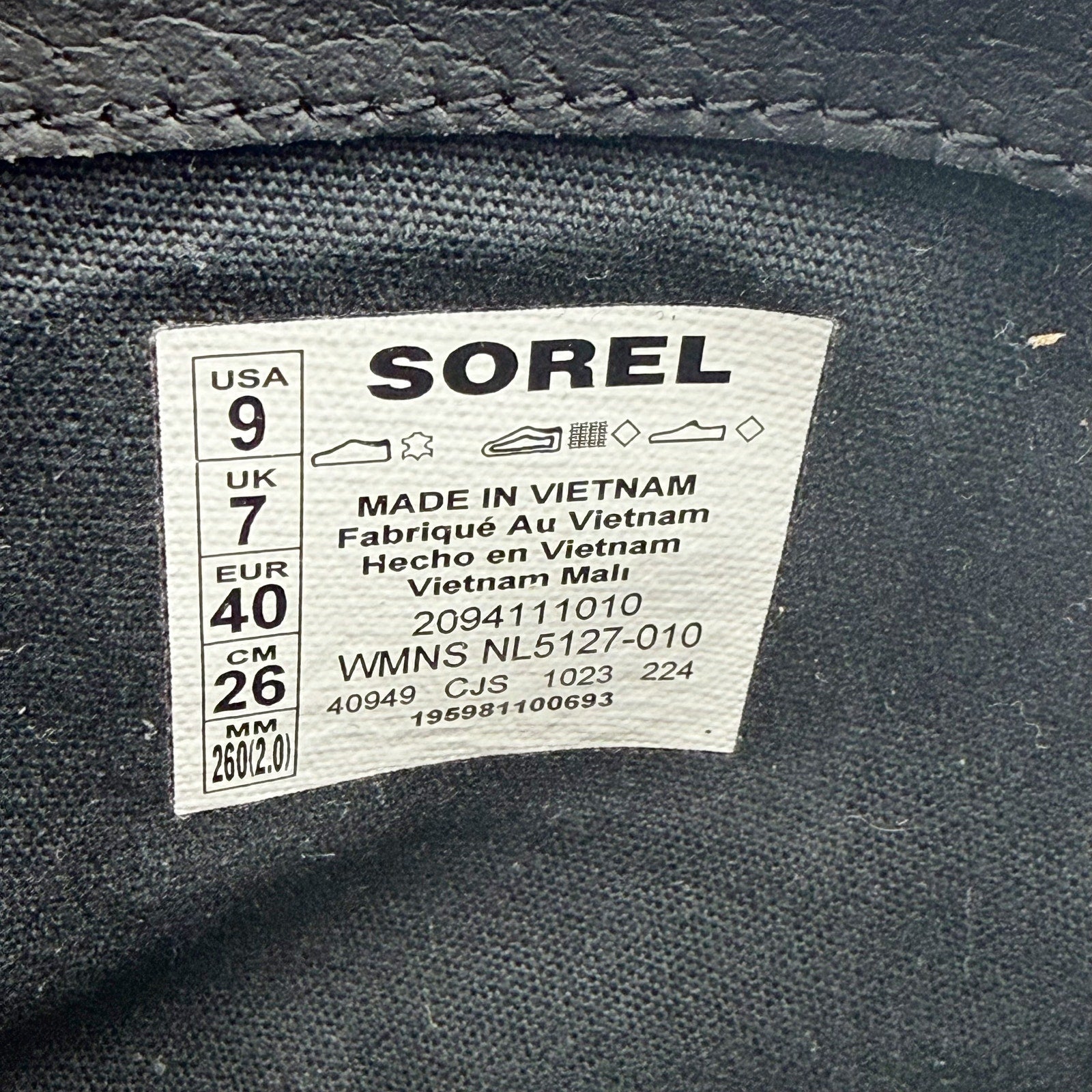 Sorel Womens Joan Now Zip Ankle Bootie Size 9 EU 40 Black Leather Waterproof NIB