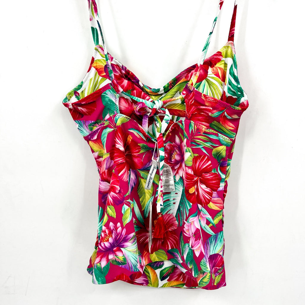 TOMMY BAHAMA Fiesta Reversible Tankini Top Small White Pink  Island Cays NWT