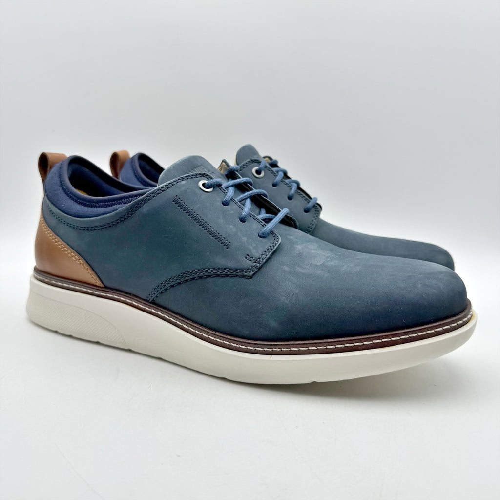 Samuel Hubbard Mens Rafael Lace Up Sneakers US 11.5 Wide Blue Navy Nubuck NWOB