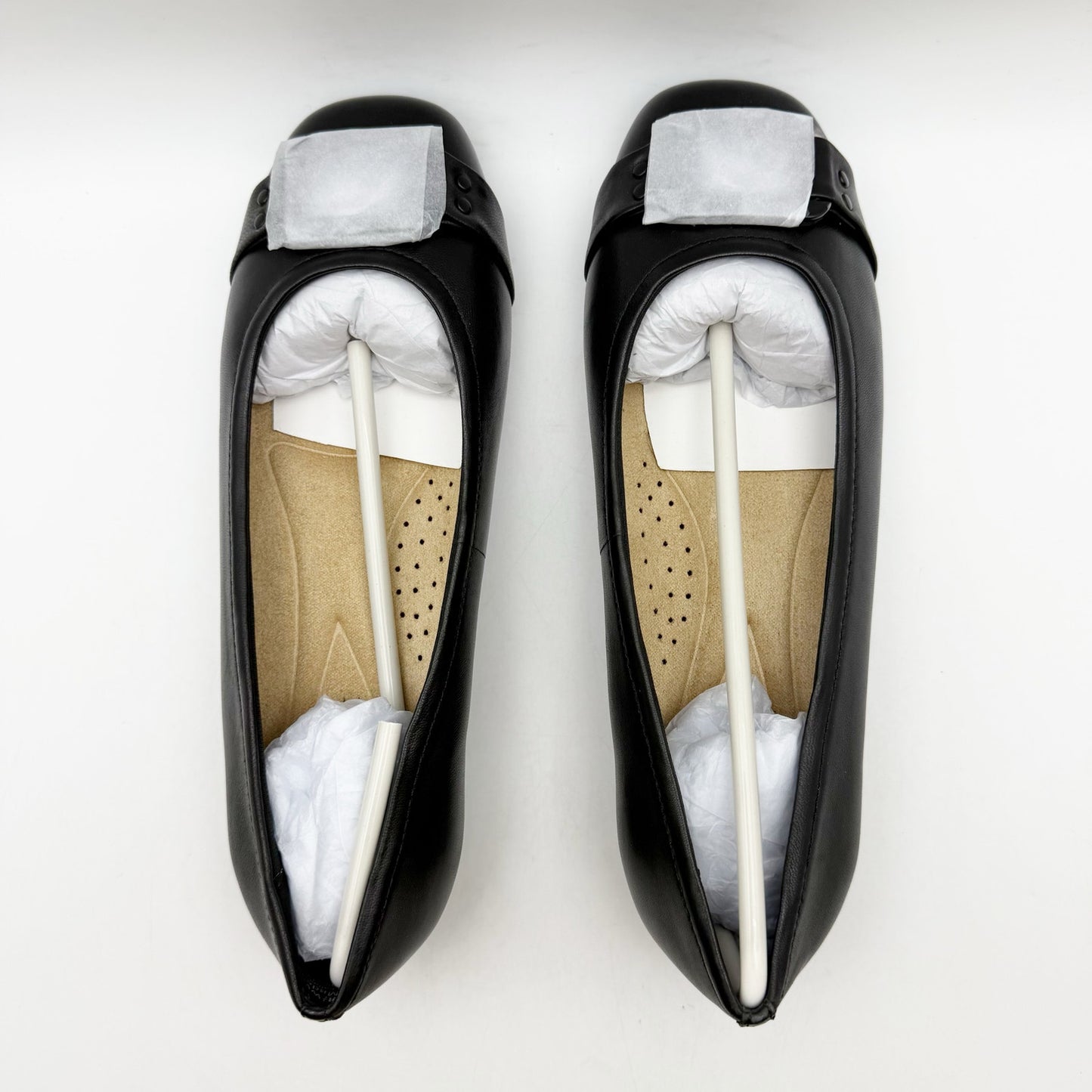 Trotters Womens Sizzle Signature Flat US 8.5 WW EU 39 Black Leather Slip On NIB