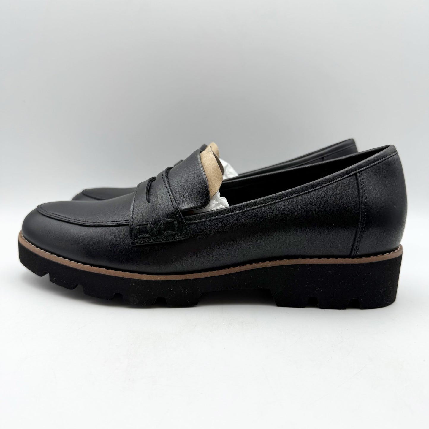 Vionic Womens Cheryl ll Loafers US 7 Wide EU 37 Black Leather NIB