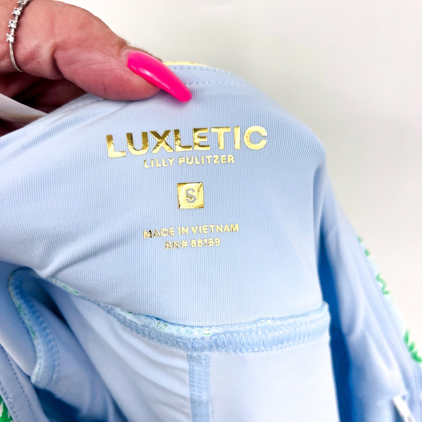 LILLY PULITZER Luxletic Annora Skort Small Bluette Make Lemonade UPF 50+ NWT