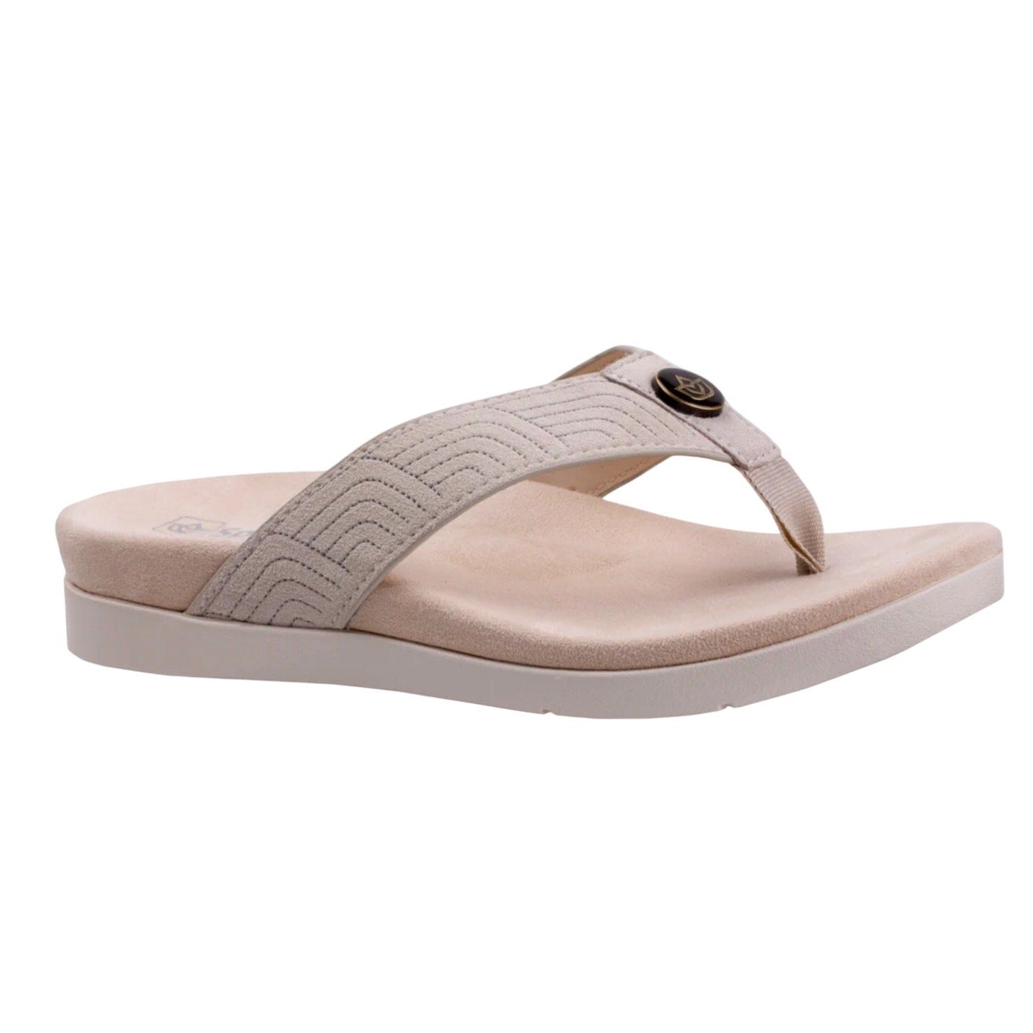 Spenco Waco Women's Laguna Ellie Flip Flop Sandal Size 5.5 WIDE Cloud Beige NIB