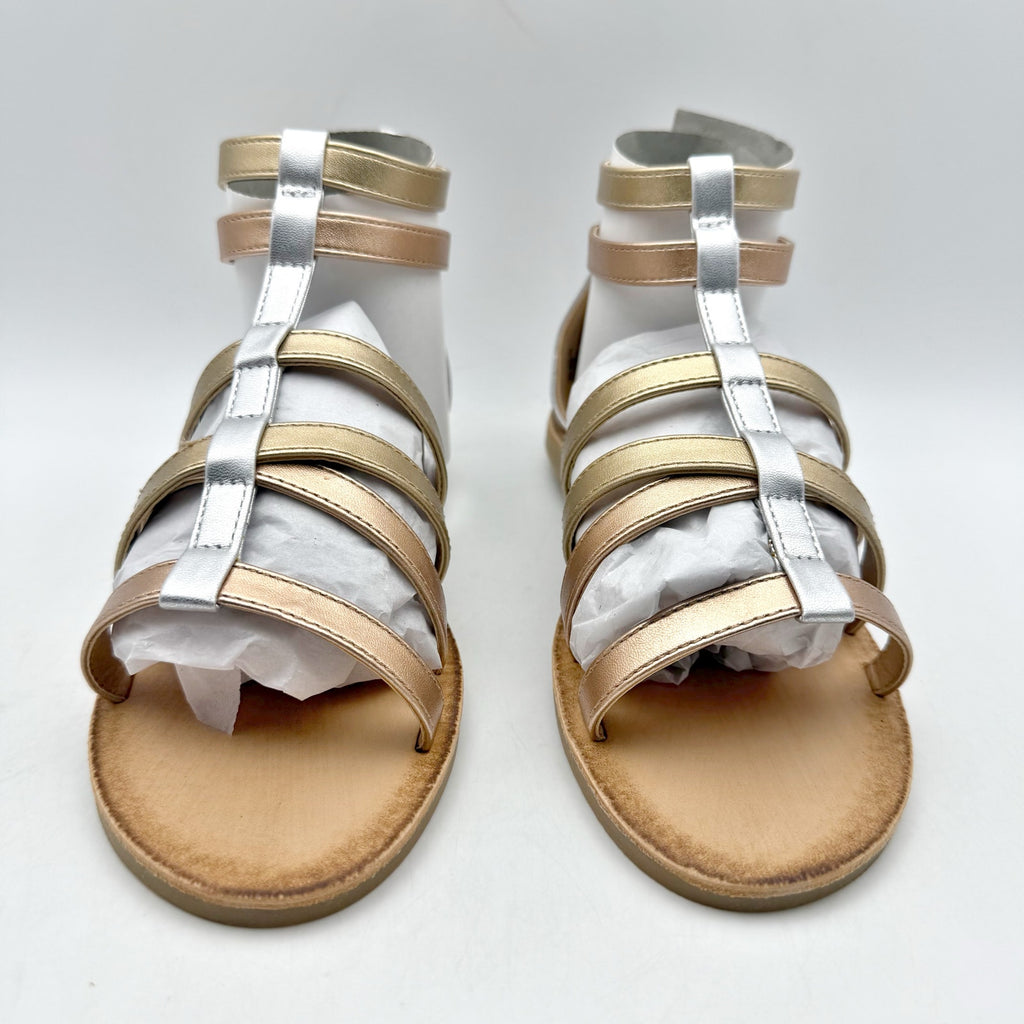 Treasure & Bond Kids Alana Gladiator Sandals Size 2 M EU 33 Gold Silver NIB
