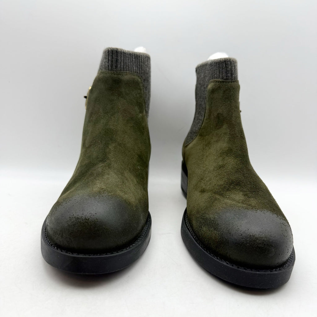 Cammina Womens Salerno Ankle Boots Size 7.5 Olive Green Suede NWOB