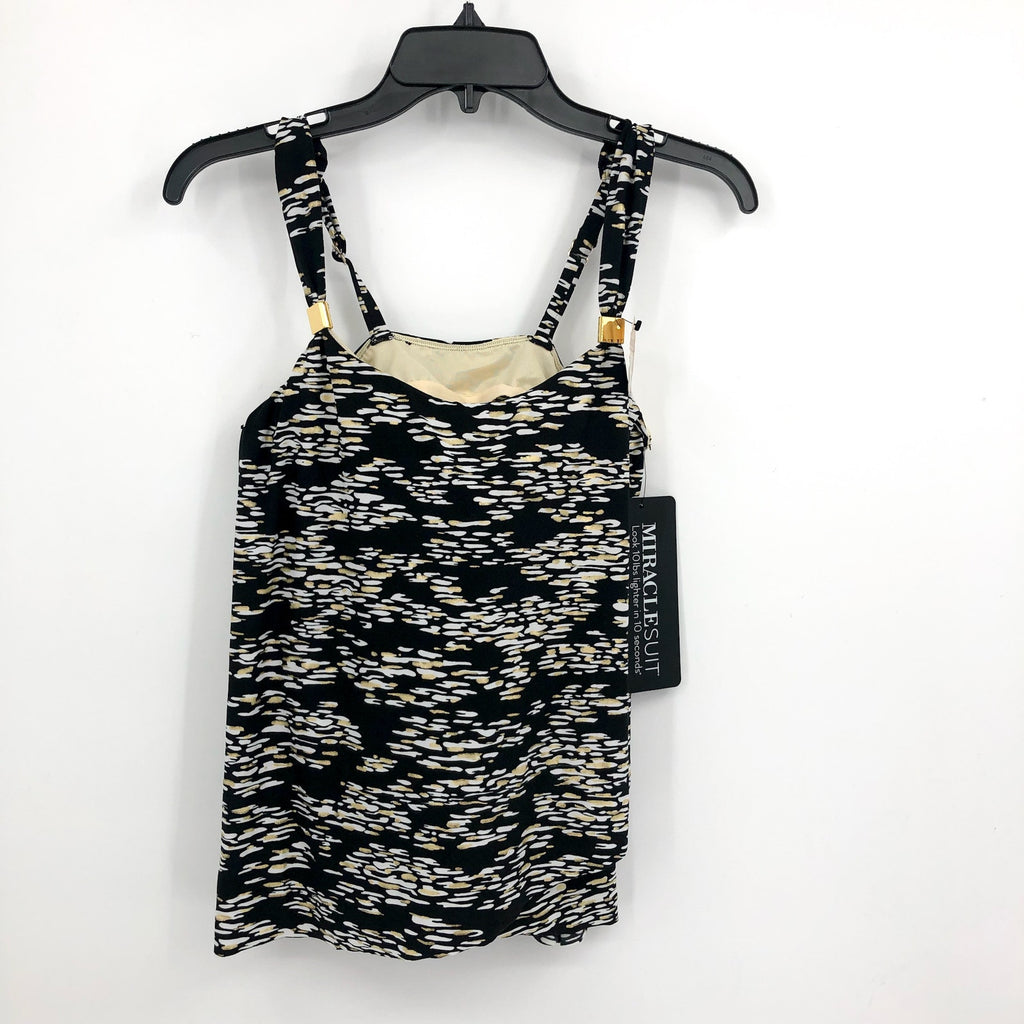 MAGICSUIT Women's Zari Dazzle Tankini Top Size 8 Black White Print Swimsuit NWT