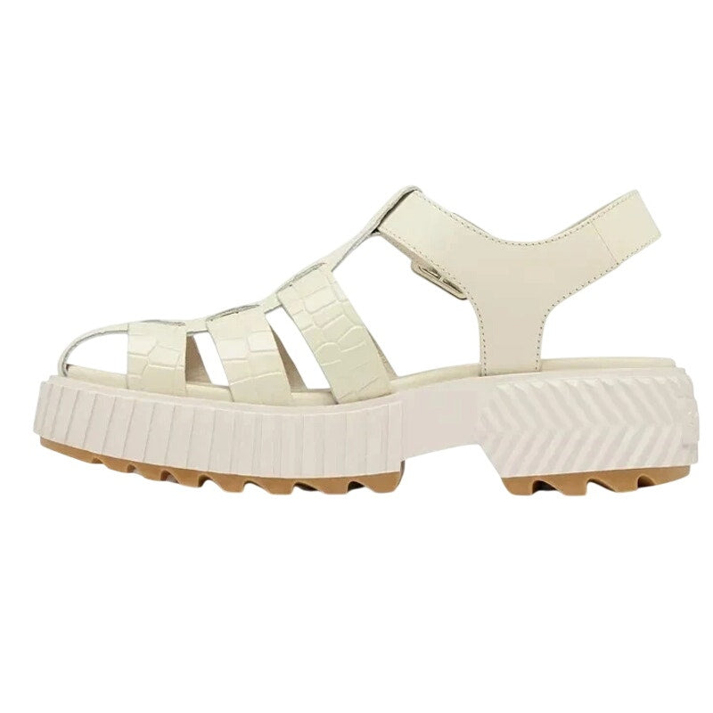 Sorel Womens Ona Streetworks Fisherman Sandals US 6 White Croc Leather NWOB
