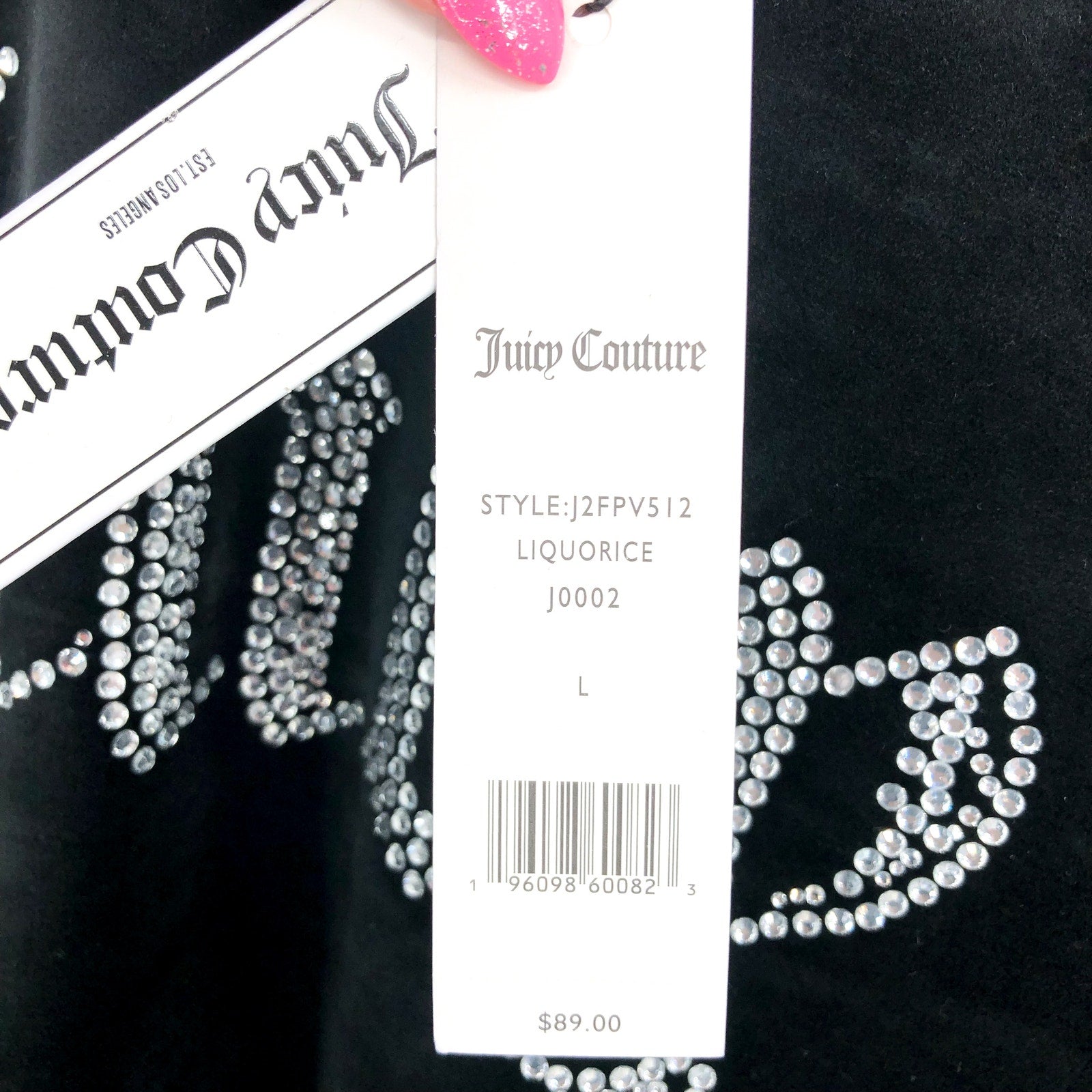 JUICY COUTURE Womens Balloon Sleeve Crop Sweatshirt Large Black Liquorice NWT