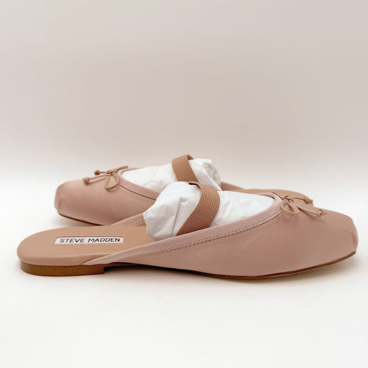 Steve Madden Womens Cutesy Ballet Mule Flats Size 8 Blush Pink Satin NIB