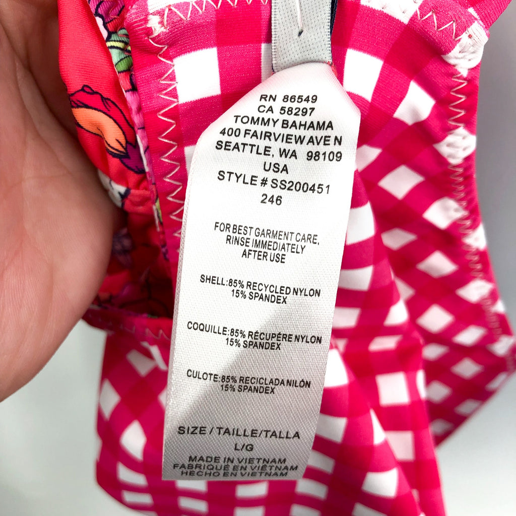 TOMMY BAHAMA Summer Floral Reversible Hipster Bottom Large Passion Pink NWT