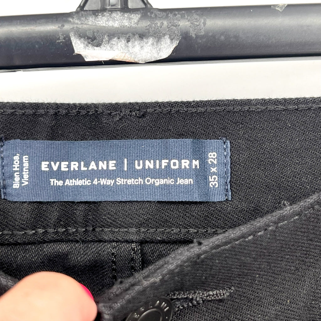 EVERLANE Uniform Men's The Athletic Jeans 35x28 Black 4-Way Stretch Organic NWT