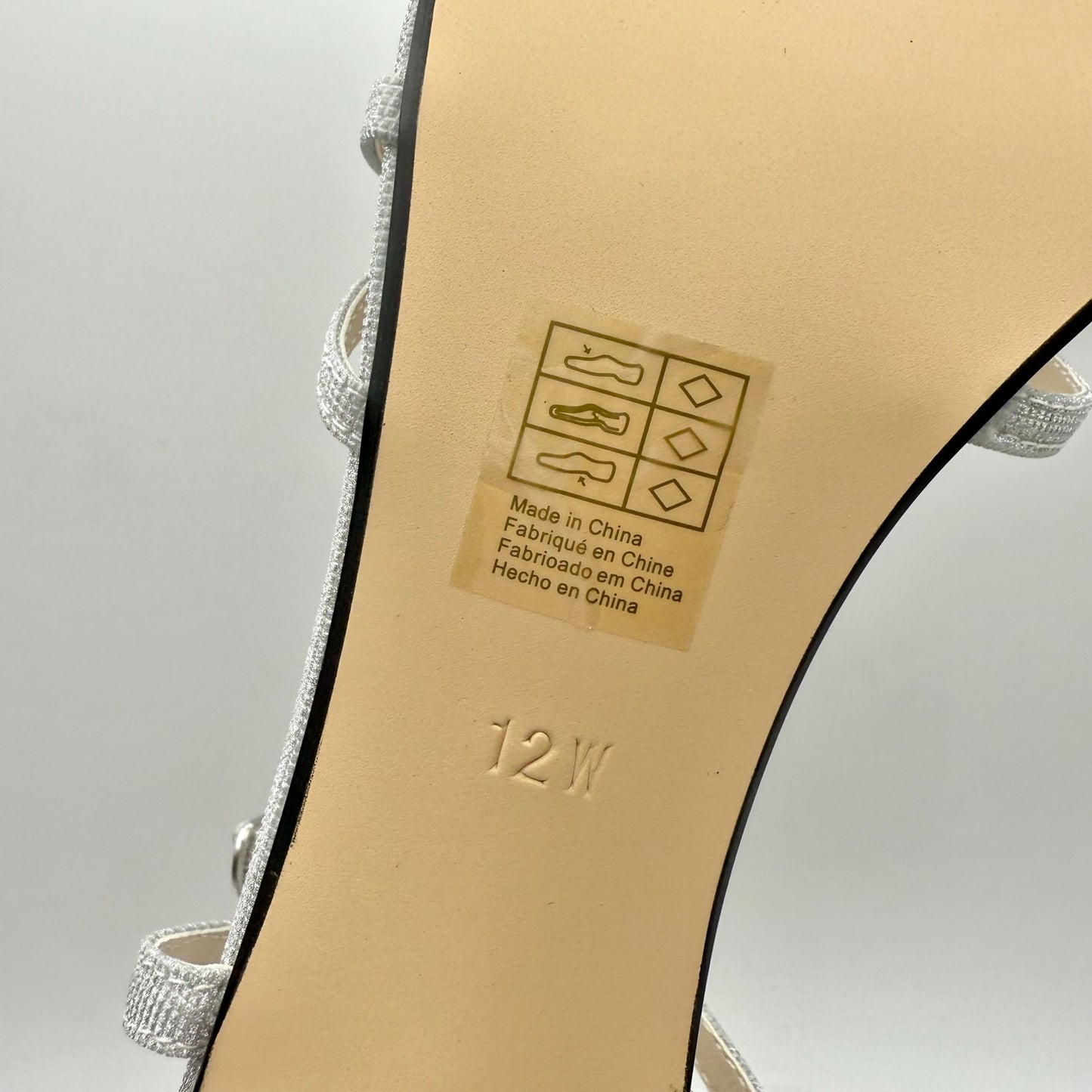 Touch Ups by Benjamin Walk Womens Delilah Sandals US 12 Wide Silver Metallic NIB