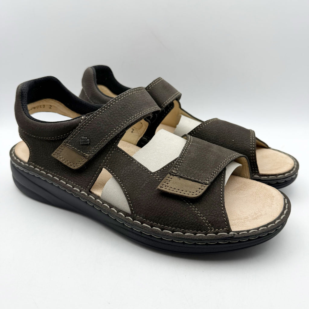 Finn Comfort Womens Skiathos Sandals EU 45 US 11 Brown Nubuck Leather NIB